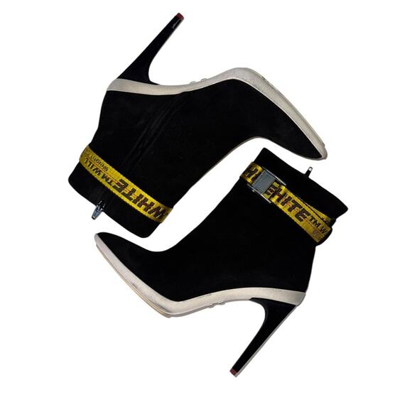 Off-White Virgil Abloh Industrial Black Suede Ankle Boots Size 40 - Picture 8 of 14